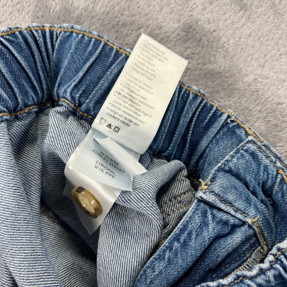 PAIGE Wide Leg Jeans Womens 26 Blue Petite Pull On Drawstring Denim Retails $259 - Picture 5 of 12